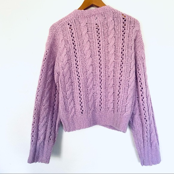 Rouje Paris Cult Bloggers Fave Purple Lilac Knit Cardigan Sweater - Picture 7 of 9